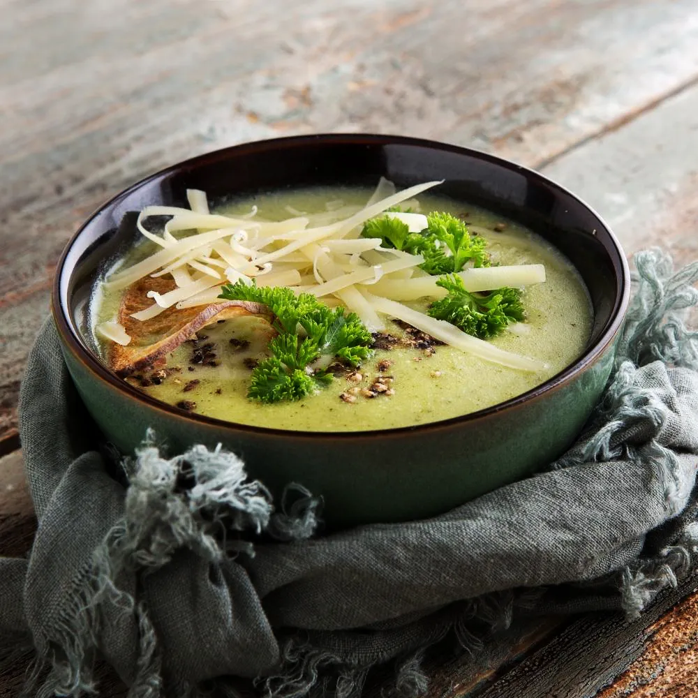 Broccoli, Potato & Blue Cheese Soup